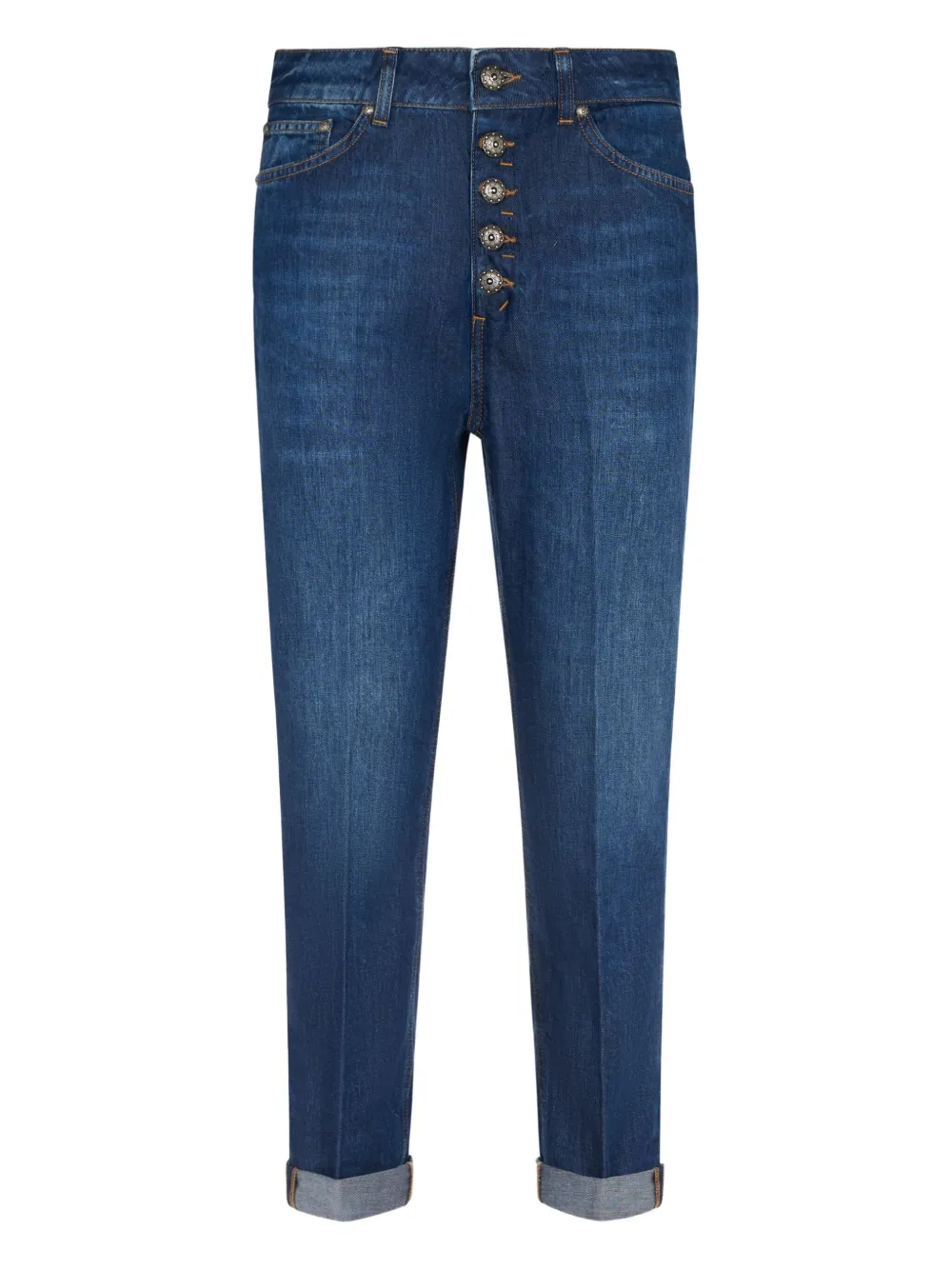 DONDUP logo-patch tapered jeans | Blue | Image 1