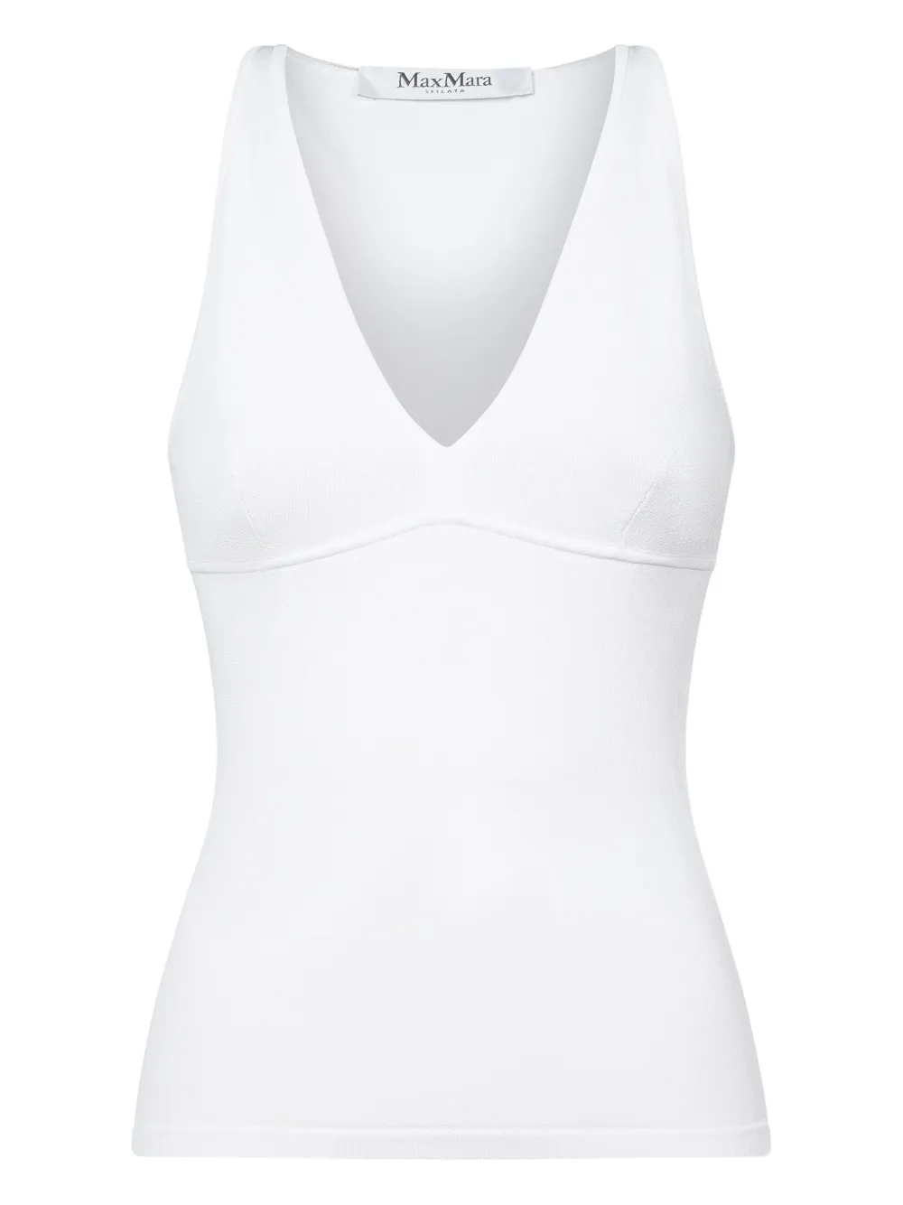 Max Mara v-neck tank top - ホワイト Max Mara v-neck tank top - ホワイト