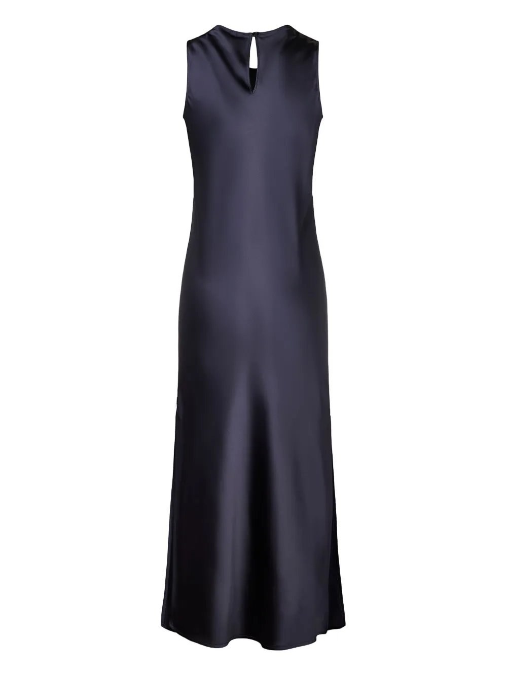 Herno Satijnen mouwloze midi-jurk - Blauw