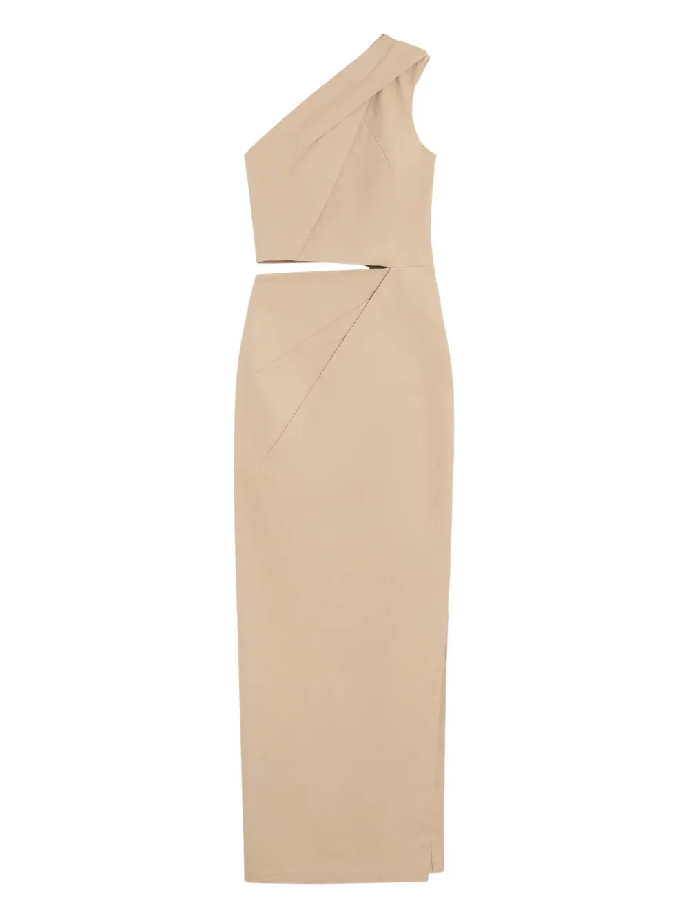 Max Mara asymmetric cut-out maxi dress - ニュートラル Max Mara asymmetric cut-out maxi dress - ニュートラル