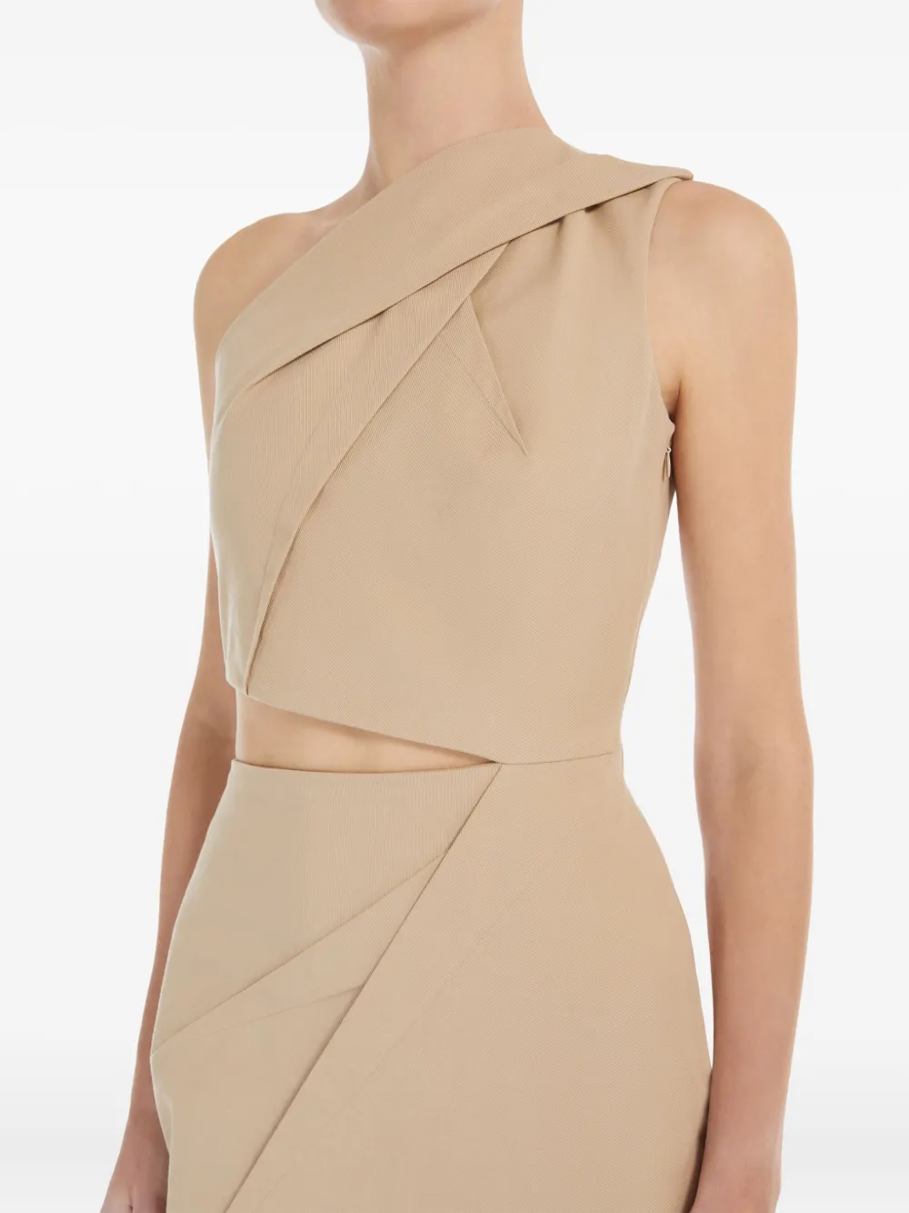 Max Mara Asymmetrische maxi-jurk - Beige