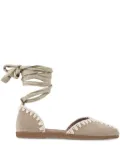 Mou suede lace-up flat sandals - Neutrals