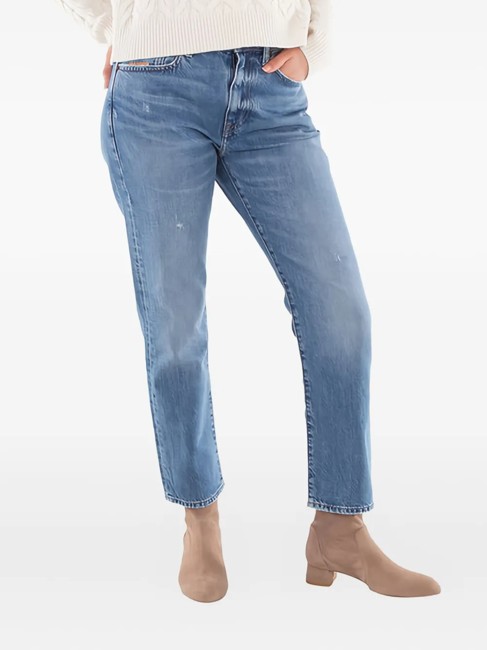 Polo Ralph Lauren Logo Patch Straight-leg Denim Jeans In Blue