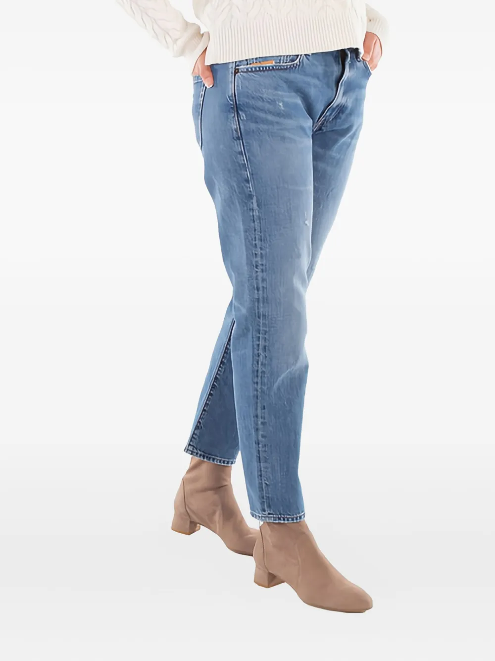 Polo Ralph Lauren Logo Patch Straight-leg Denim Jeans In Blue