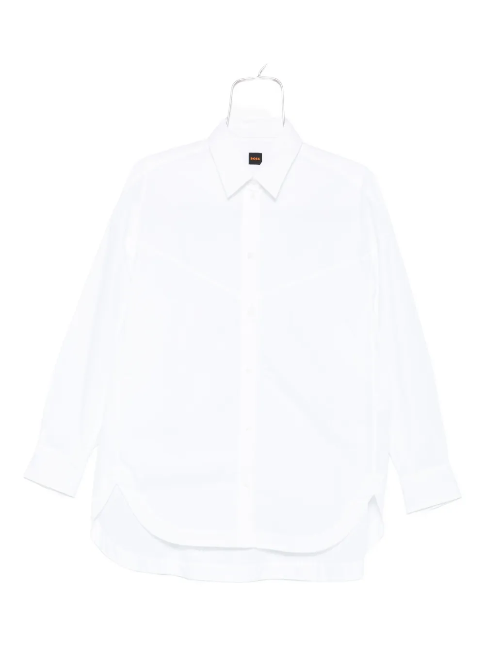 BOSS curved-hem cotton shirt - Bianco