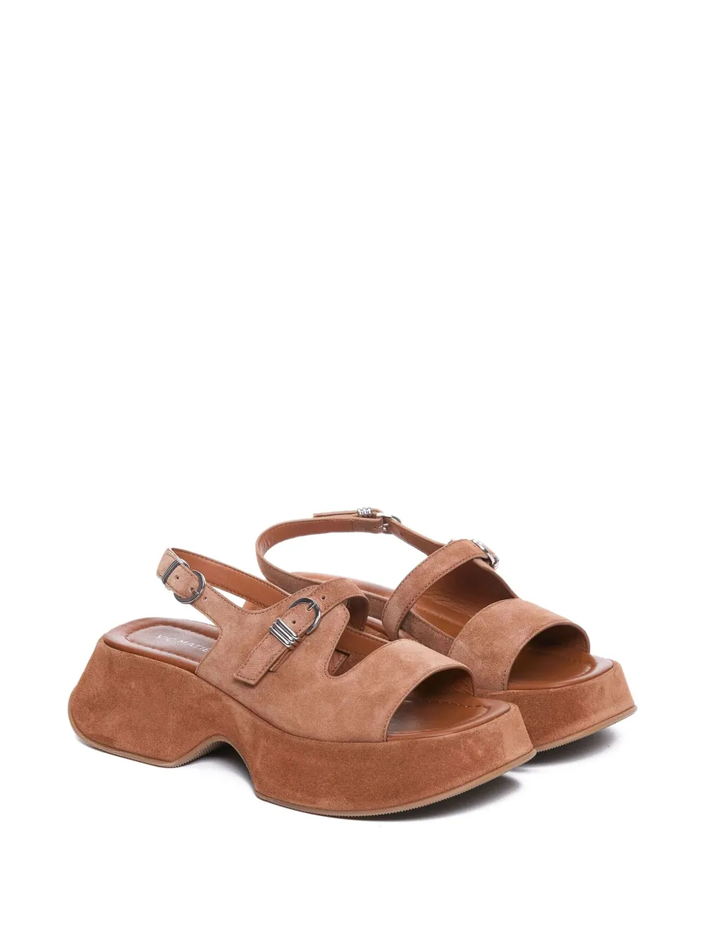 Vic Matie 60 mm leren sandalen met plateauzool Bruin