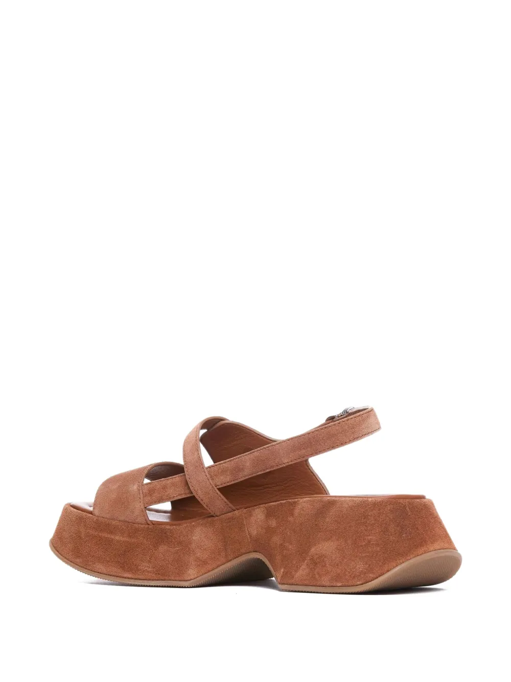 Vic Matie 60 mm leren sandalen met plateauzool Bruin