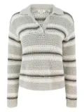 Vince striped mesh polo shirt - Neutrals
