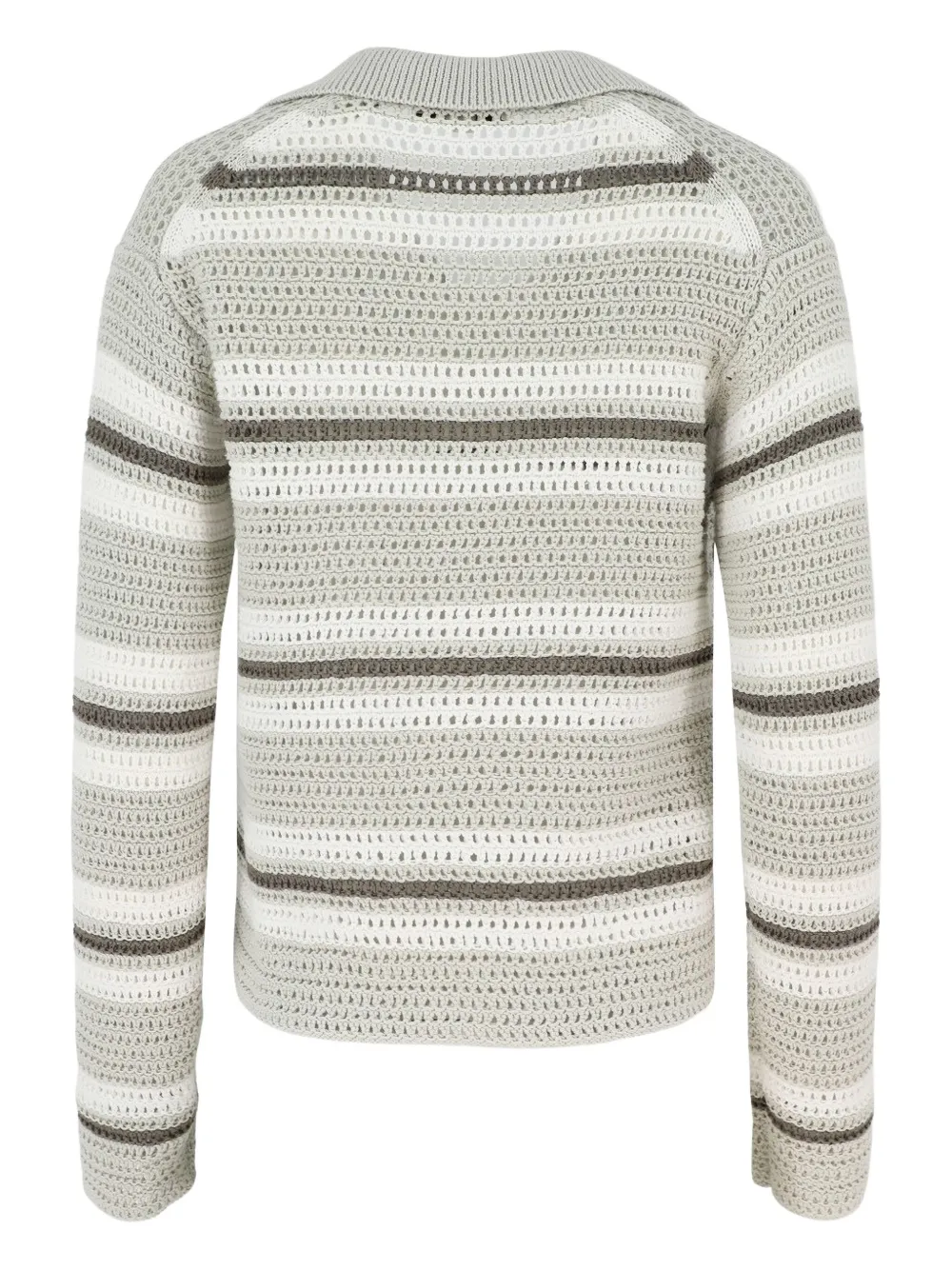 Vince striped mesh polo shirt Beige