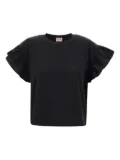 Sun68 ruffled-sleeve T-shirt - Black