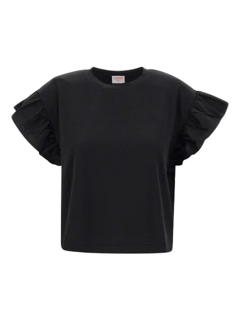 Sun68 playera de manga con volantes