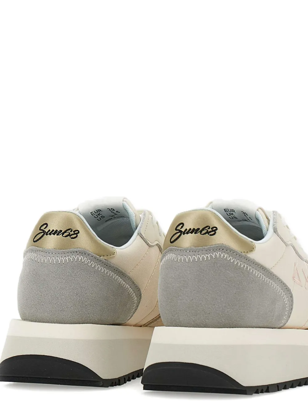 Sun68 Sneakers met plateauzool Beige