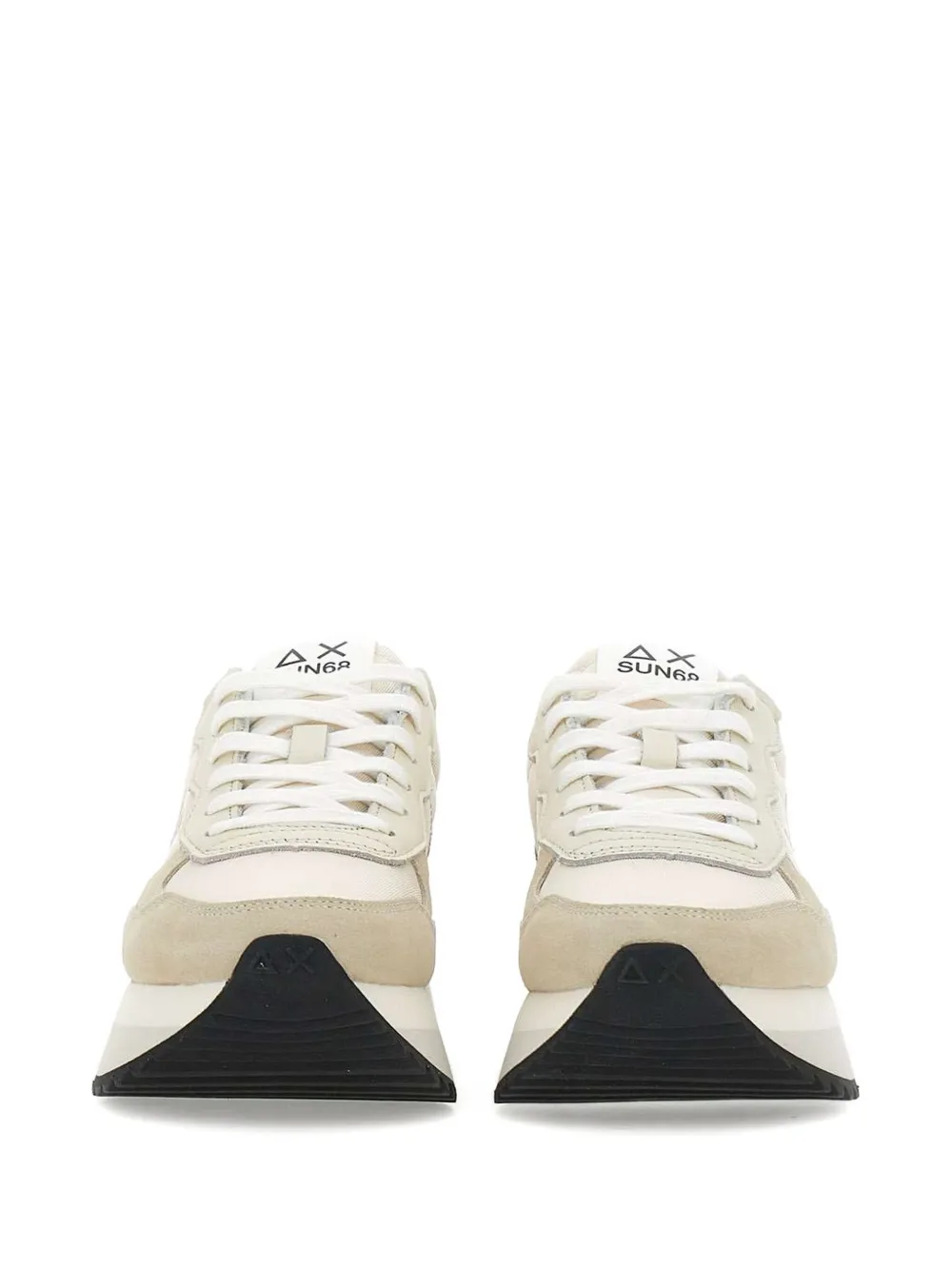 Sun68 Sneakers met plateauzool Beige