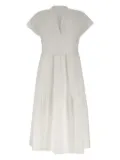 Sun68 tiered cap-sleeve midi dress - Neutrals