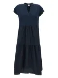 Sun68 tiered cap-sleeve midi dress - Black