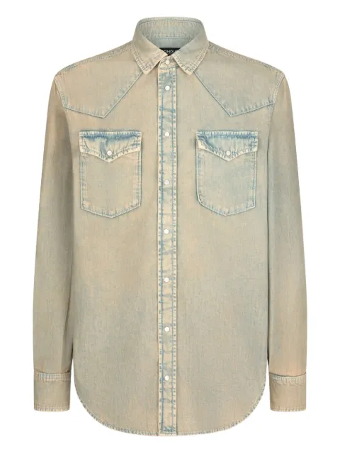 DONDUP faded denim western-style shirt