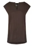 Max Mara cap-sleeve linen top - Brown