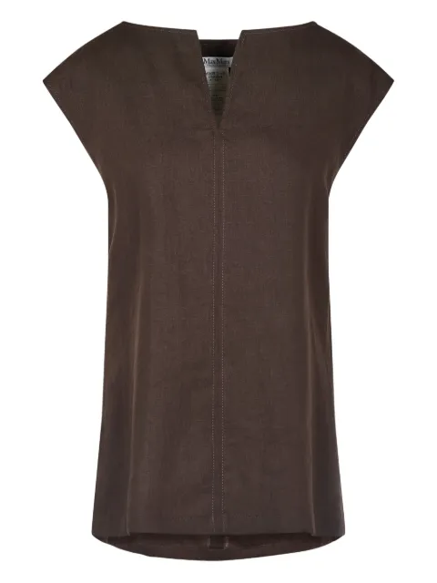 Max Mara cap-sleeve linen top