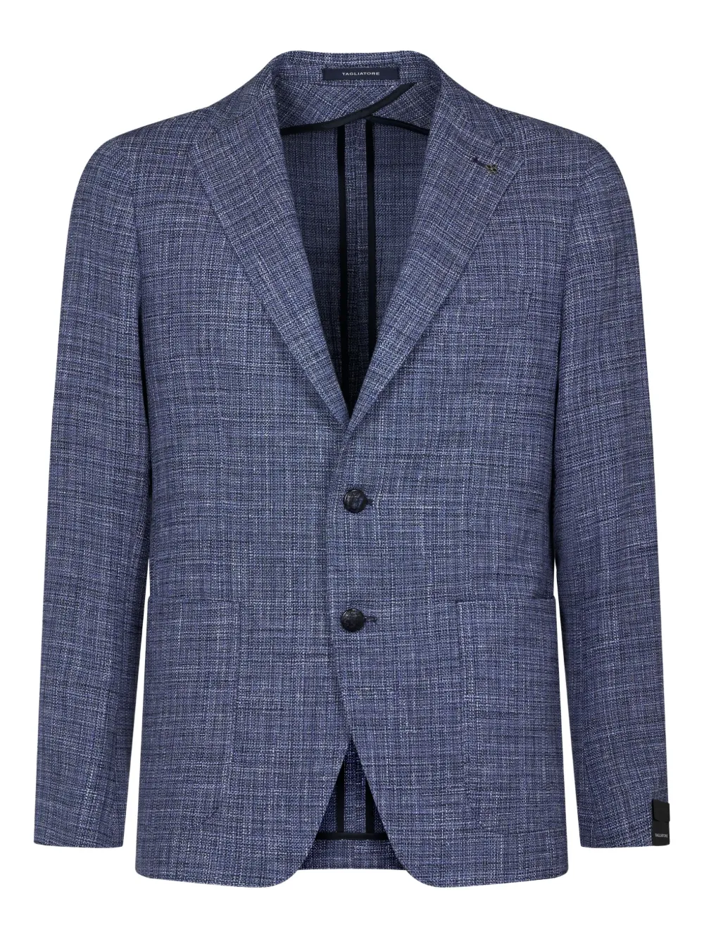 Tagliatore Notched-lapel Checked Blazer In Blue