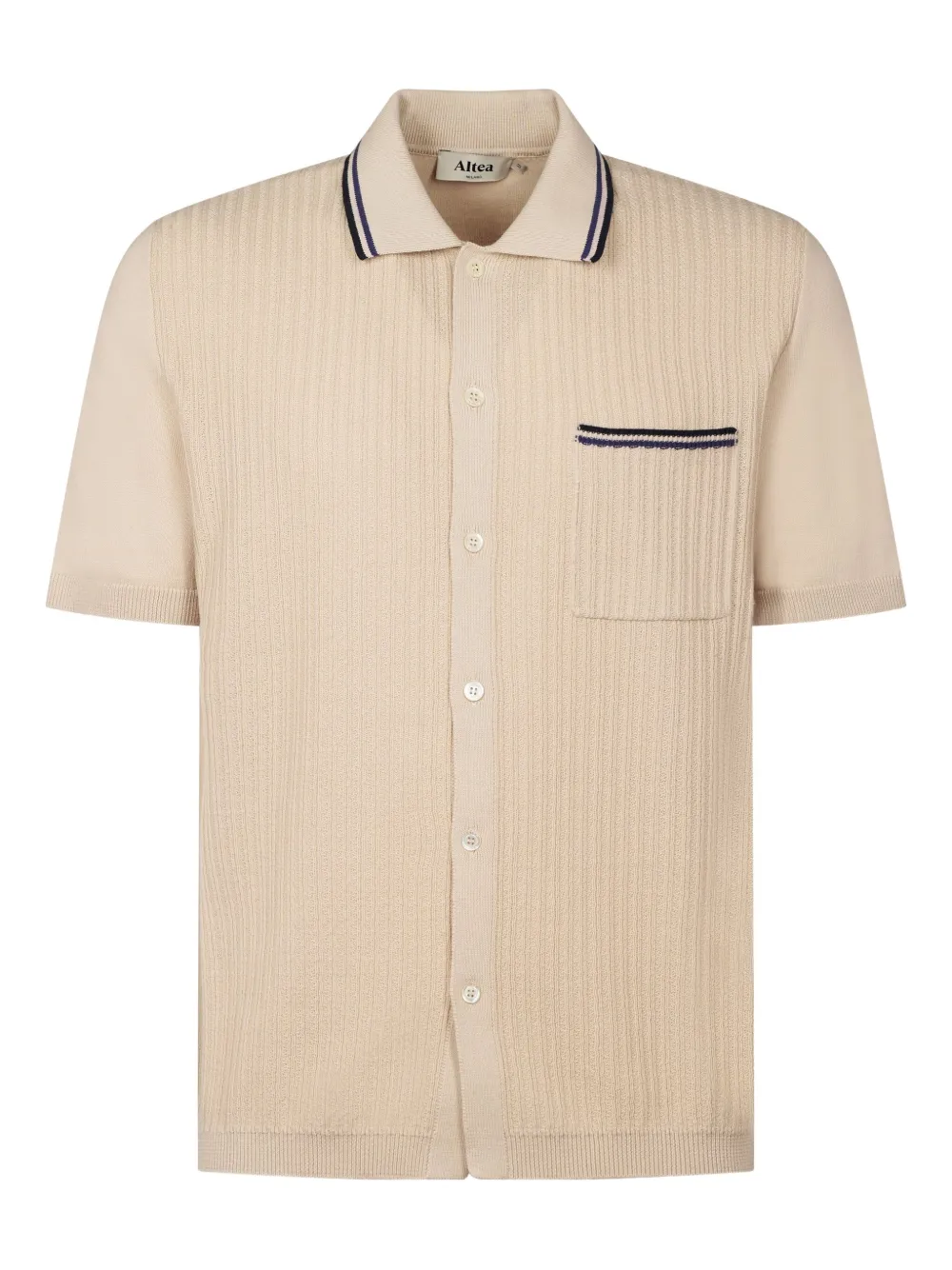 ribbed short-sleeve shirt