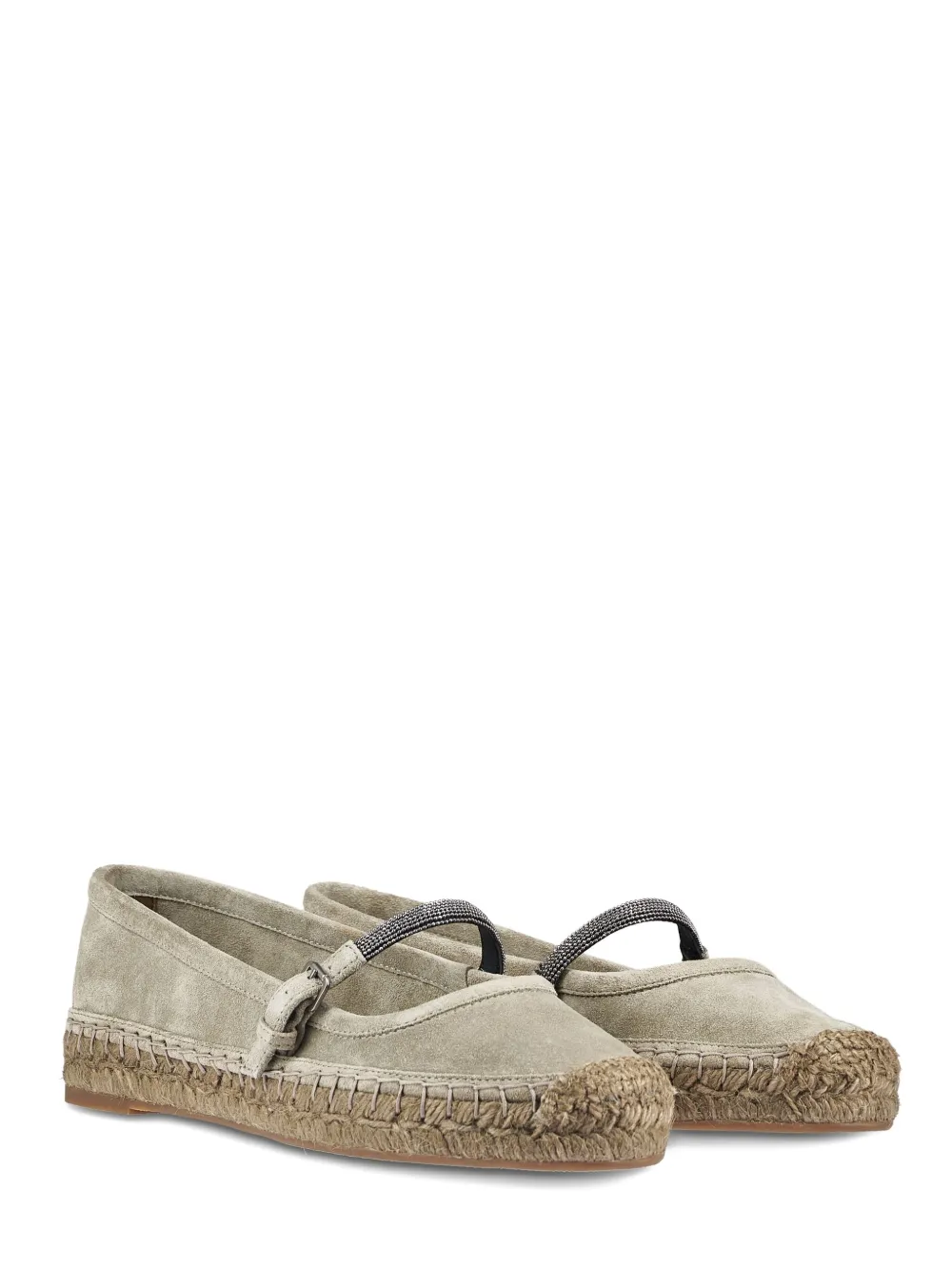 Brunello Cucinelli suede flat espadrilles Green