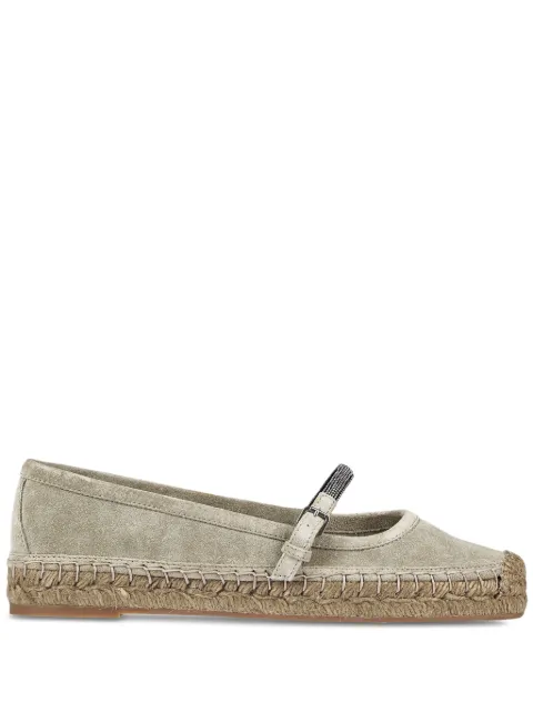 Brunello Cucinelli suede flat espadrilles