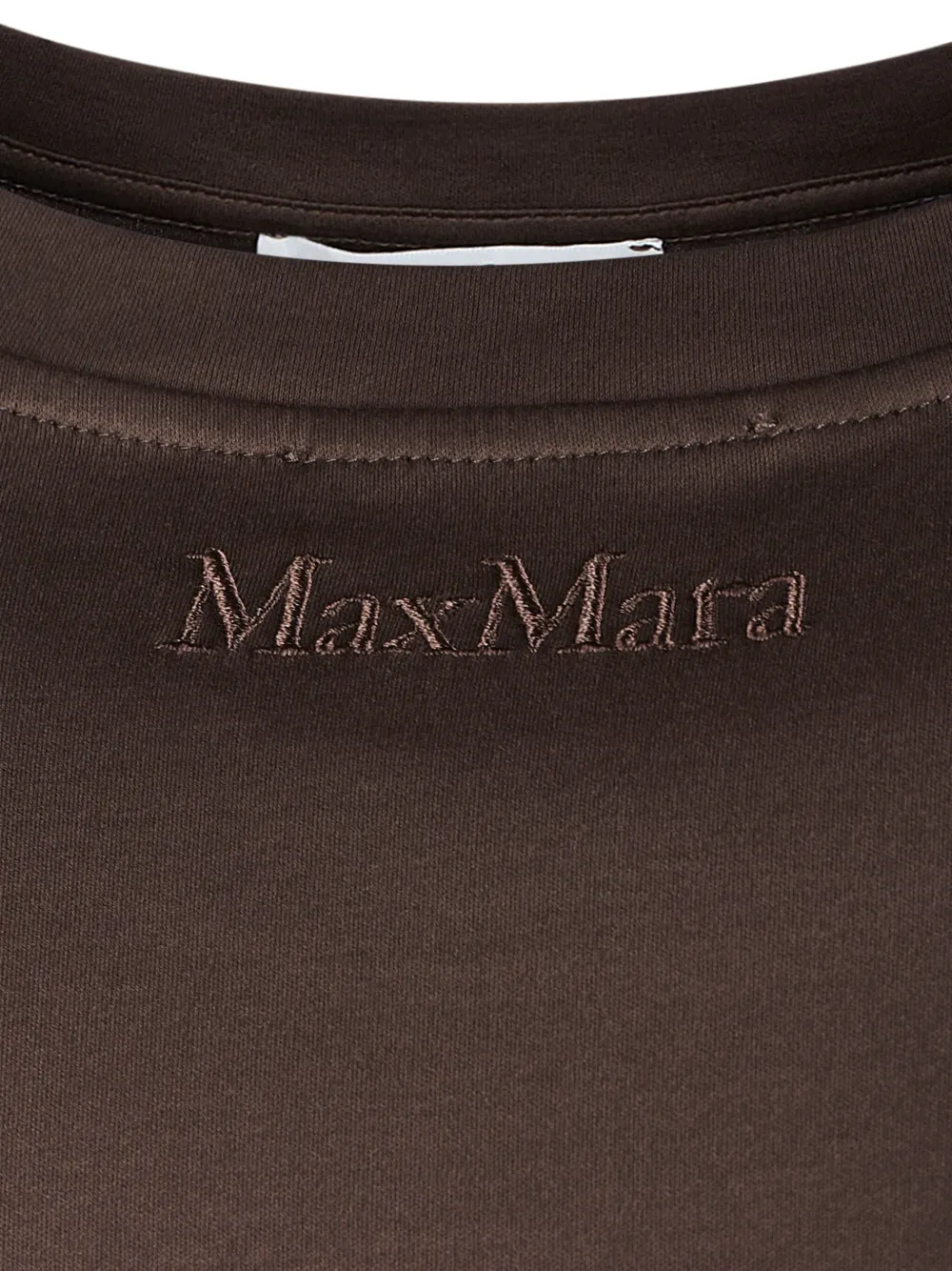 Max Mara T-shirt met geborduurd logo Bruin