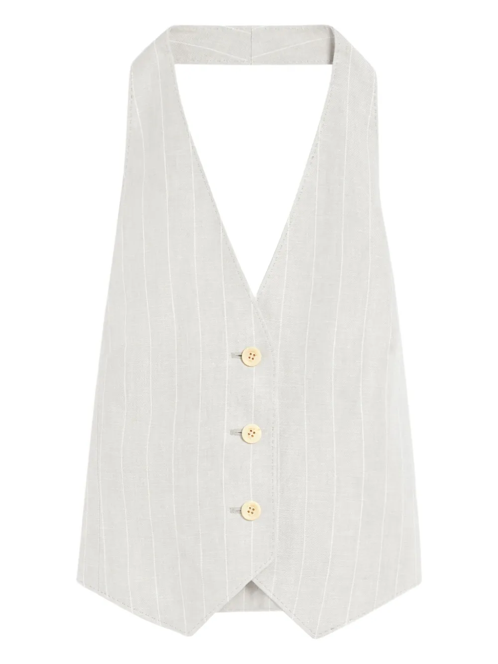 Max Mara pinstriped halterneck waistcoat - ニュートラル Max Mara pinstriped halterneck waistcoat - ニュートラル