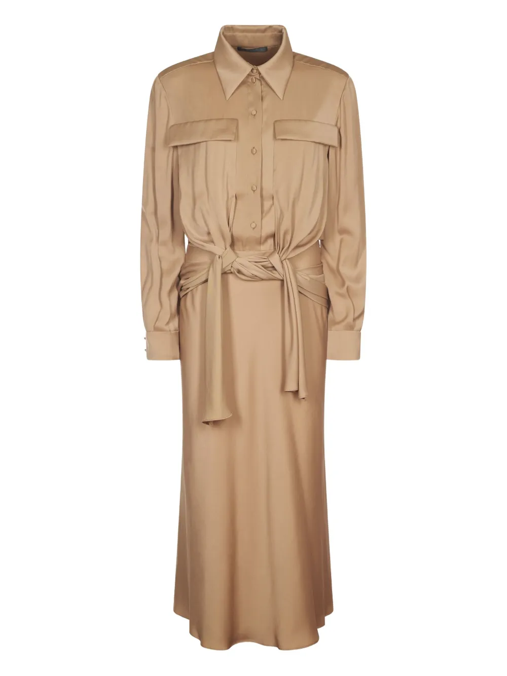 Alberta Ferretti button-down belted midi dress | Neutrals | Image 1