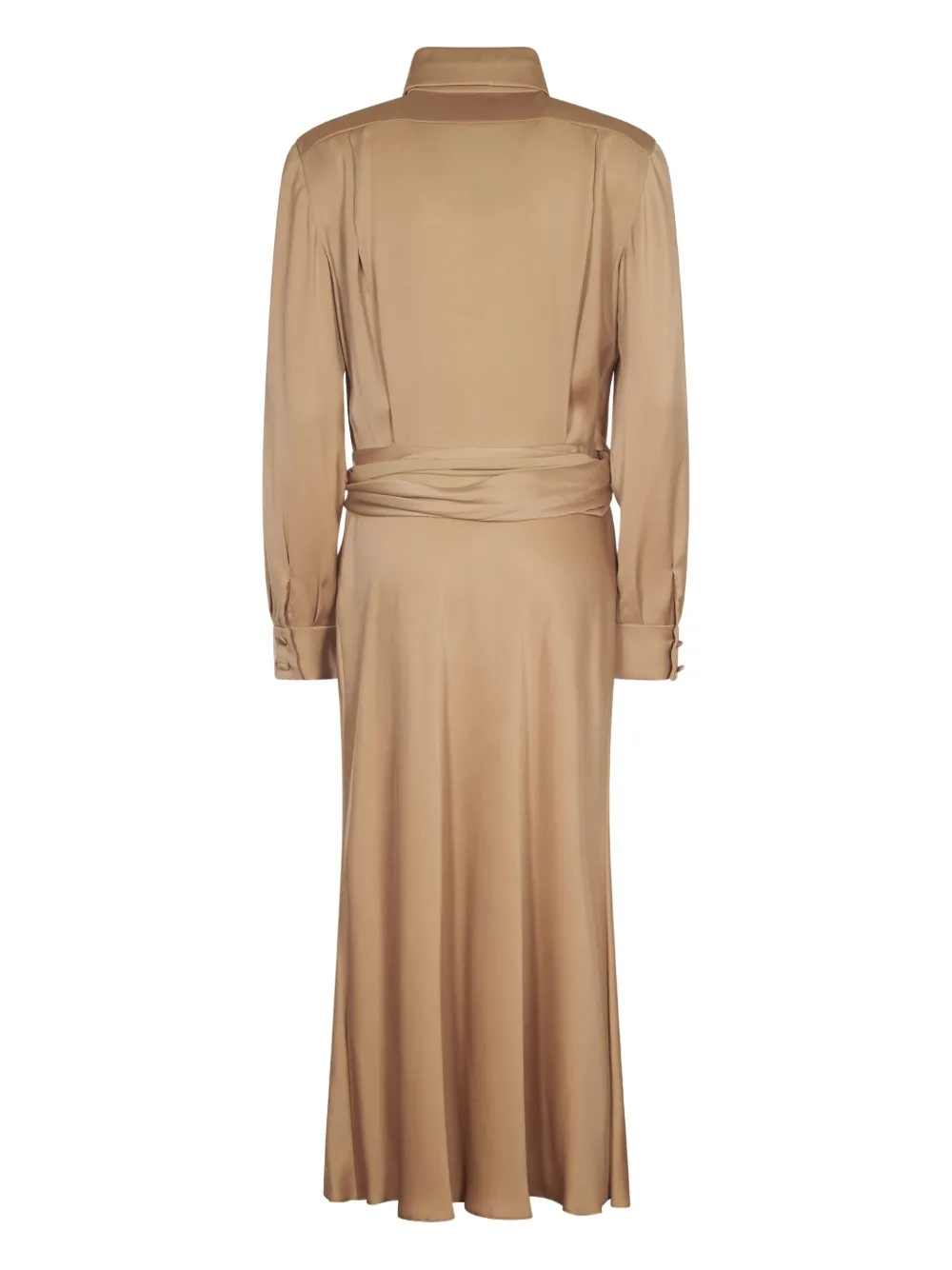 Alberta Ferretti Button-down midi-jurk met ceintuur - Beige