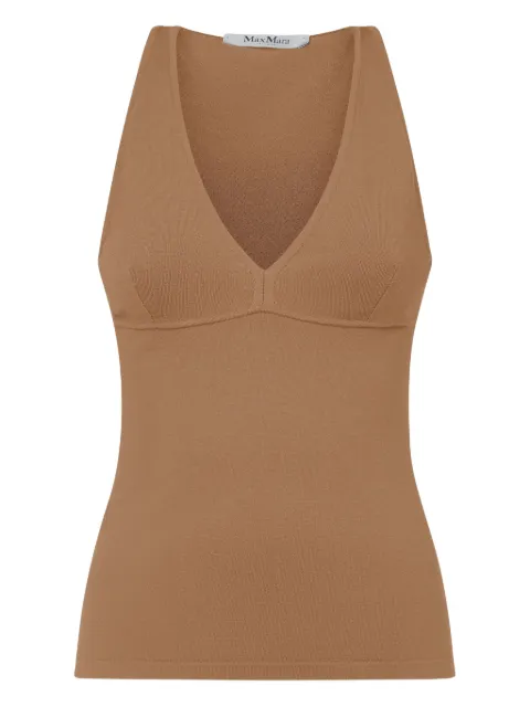 Max Mara plunge-neck fitted top