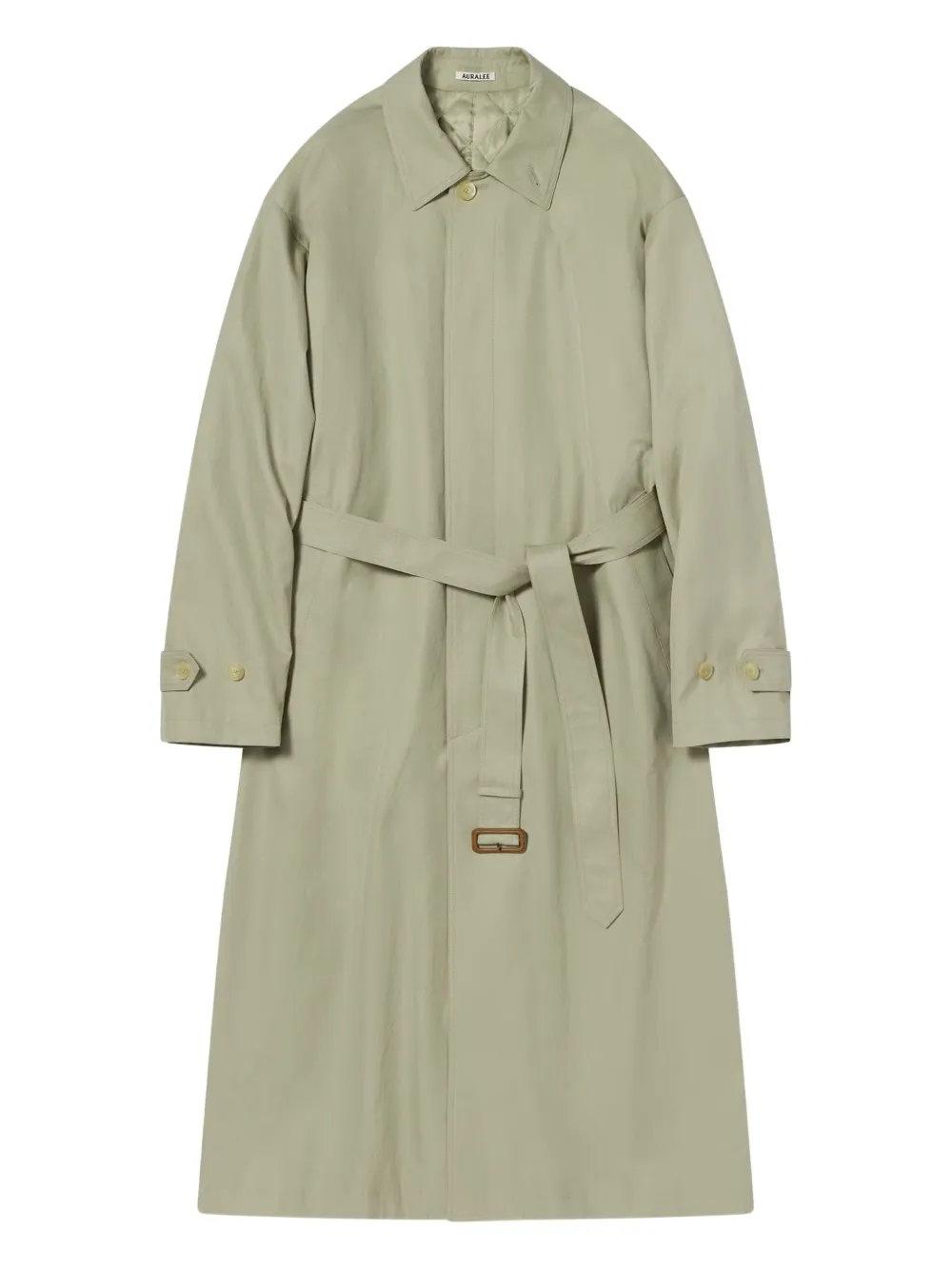 Auralee Trenchcoat met ceintuur Groen