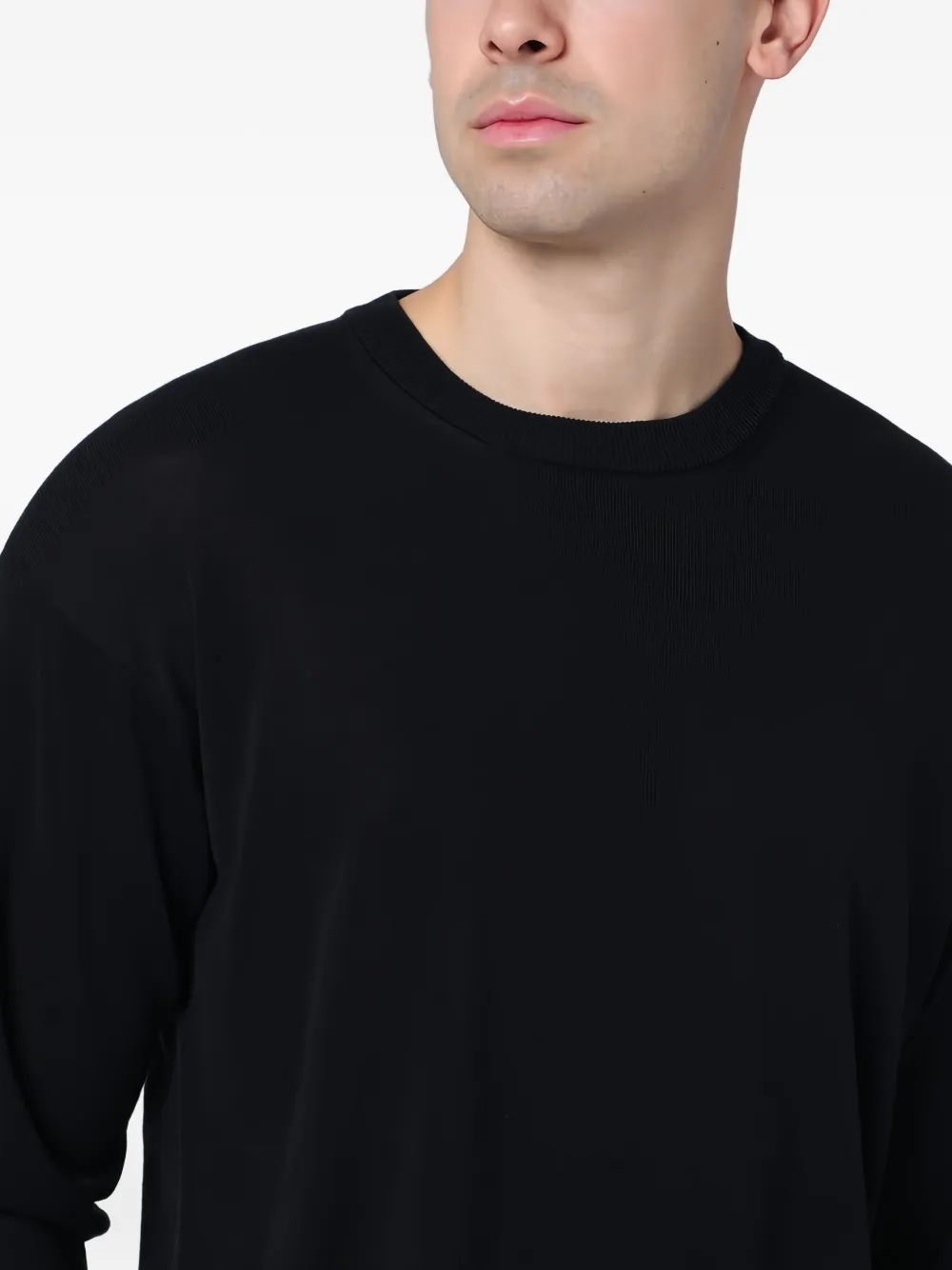 Roberto Collina Long-sleeve Crew-neck T-shirt In Black