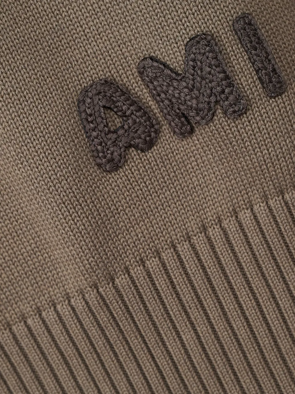 AMI Paris Trui met geborduurd logo Grijs