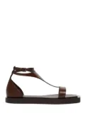 Max Mara Vela leather flat sandals - Brown