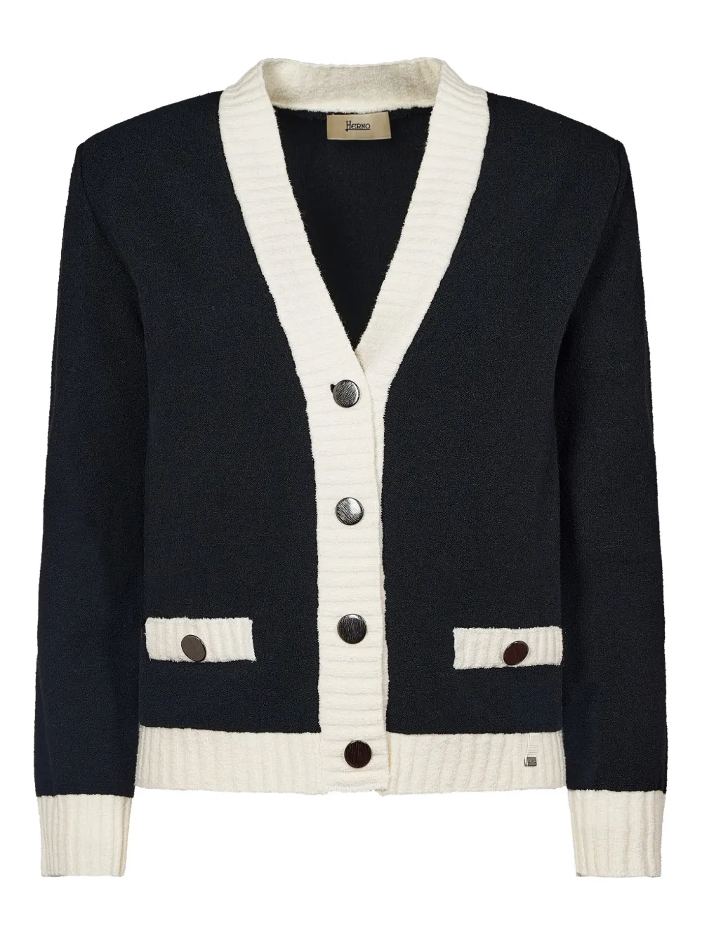 Herno cardigan en bouclé | noir | Image 1