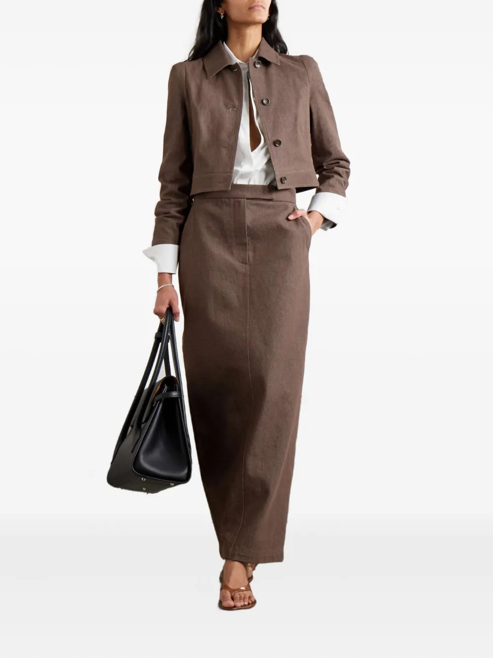 Max Mara Midi-rok met zakdetail - Blauw