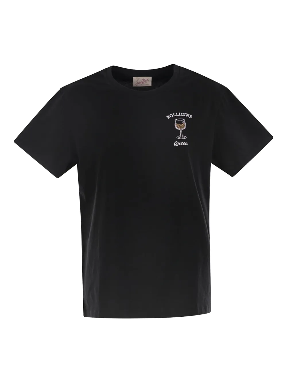 MC2 Saint Barth wine glass-embroidered T-shirt | Black | Image 1