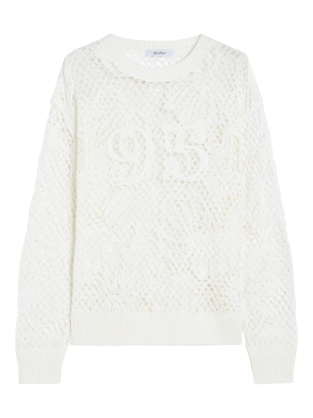 Max Mara Farea crochet-knit sweater - ホワイト Max Mara Farea crochet-knit sweater - ホワイト