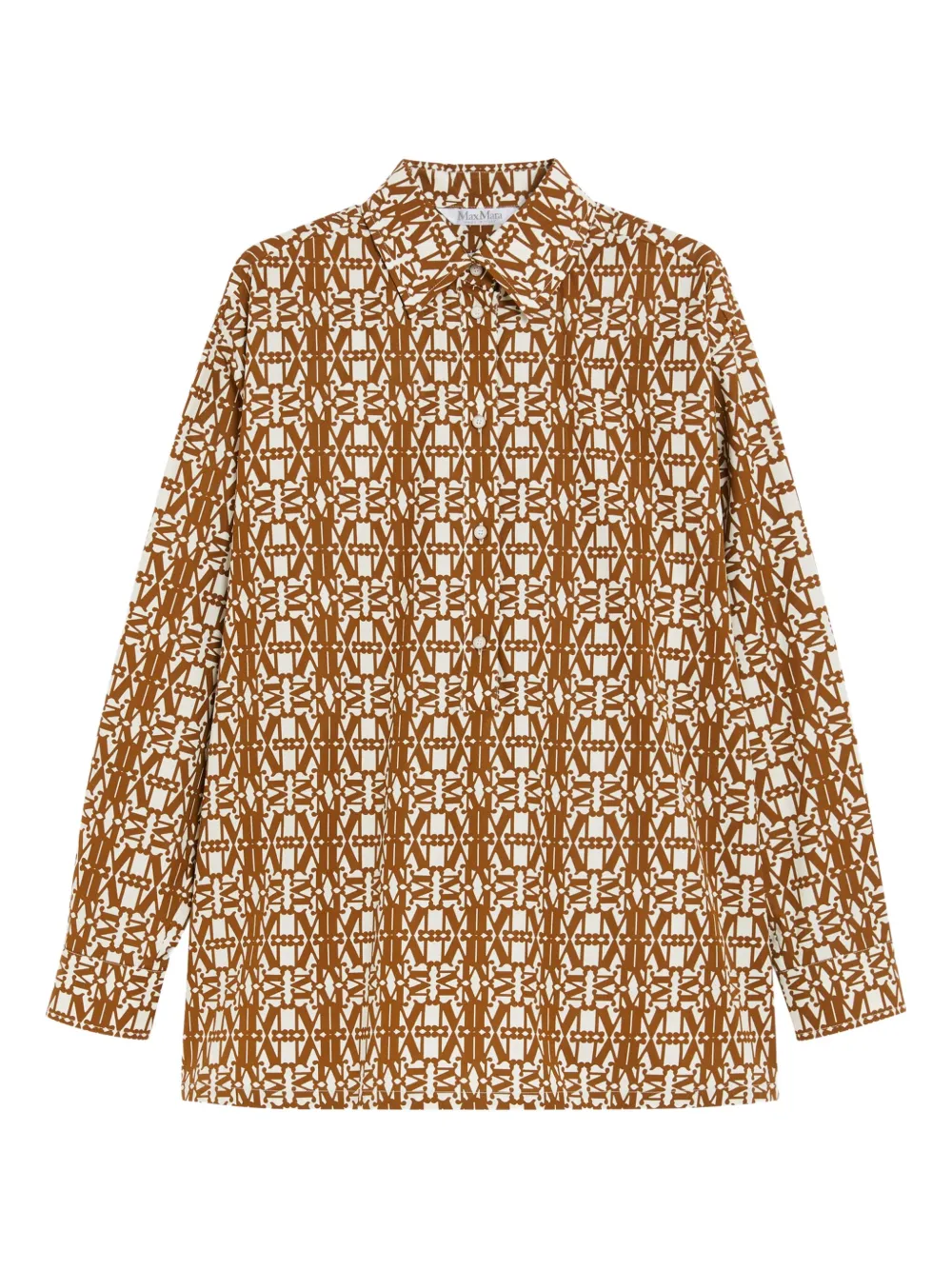 Max Mara geometric-print button-up shirt | Brown | Image 1