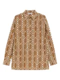 Max Mara geometric-print button-up shirt - Brown