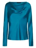 Alberta Ferretti draped cowl-neck top - Blue