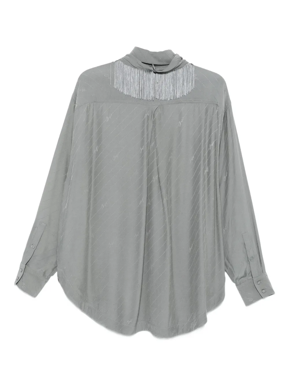 BOSS Blouse met franje Grijs