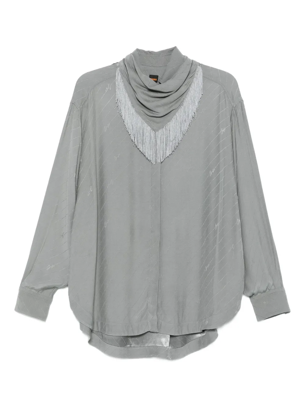 BOSS Blouse met franje Grijs