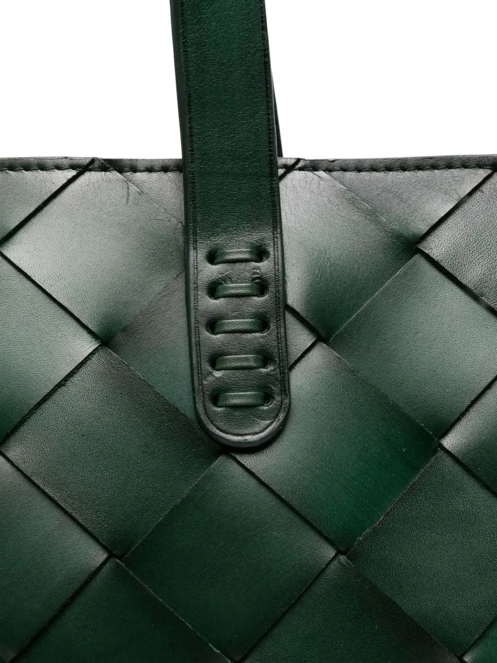 Dragon Diffusion Box Weave Basket Tote In Green Leather In Green