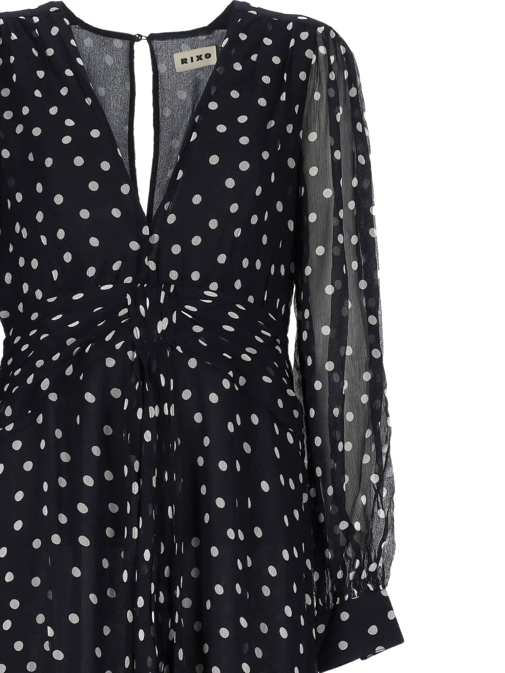 Rixo Midi-jurk met V-hals Zwart