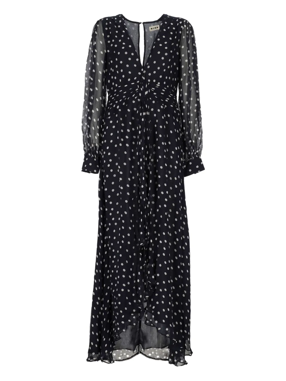 Rixo Midi-jurk met V-hals Zwart