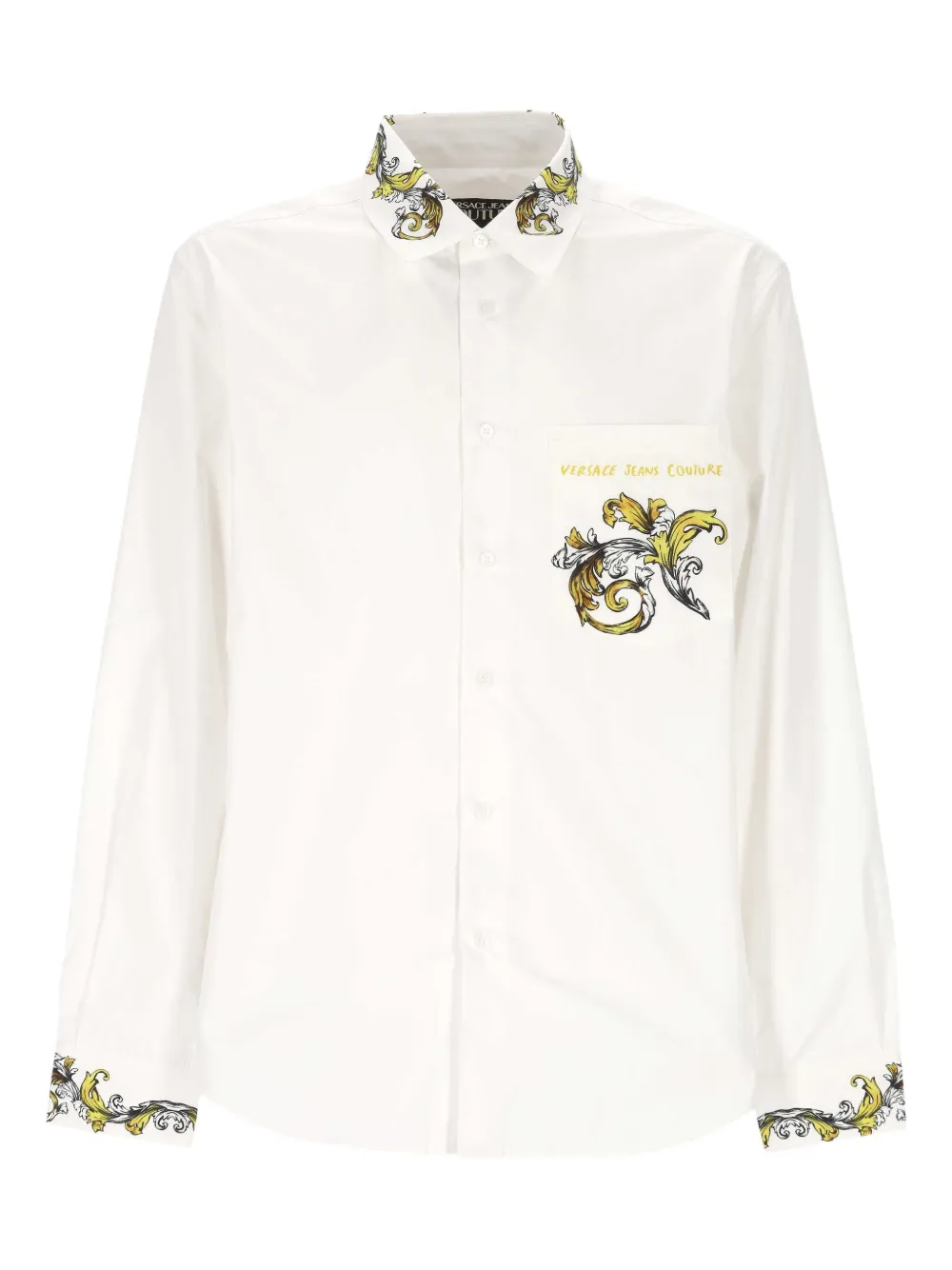 baroque-print collar shirt