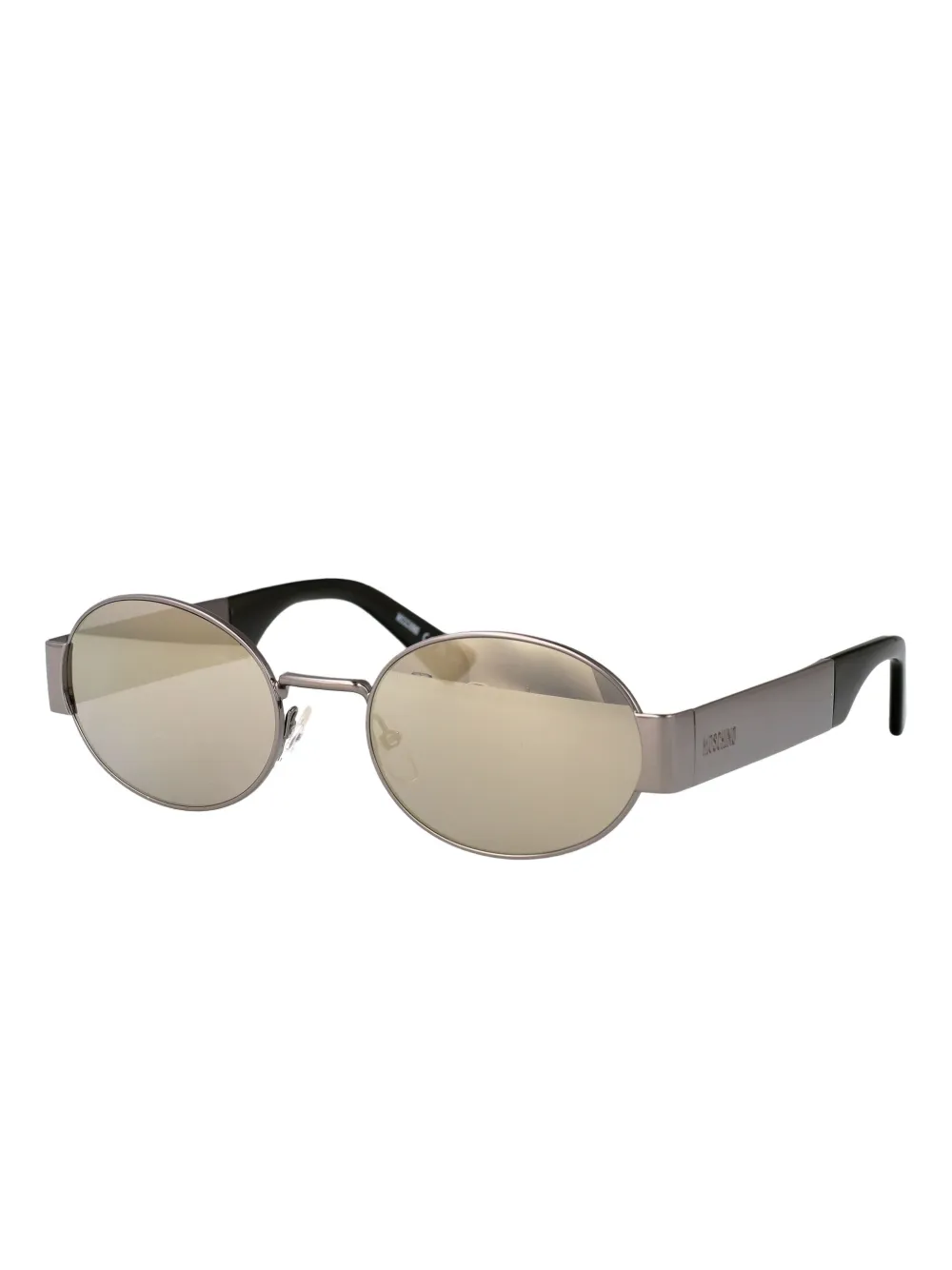 Moschino Zonnebril met ovalen montuur Zilver