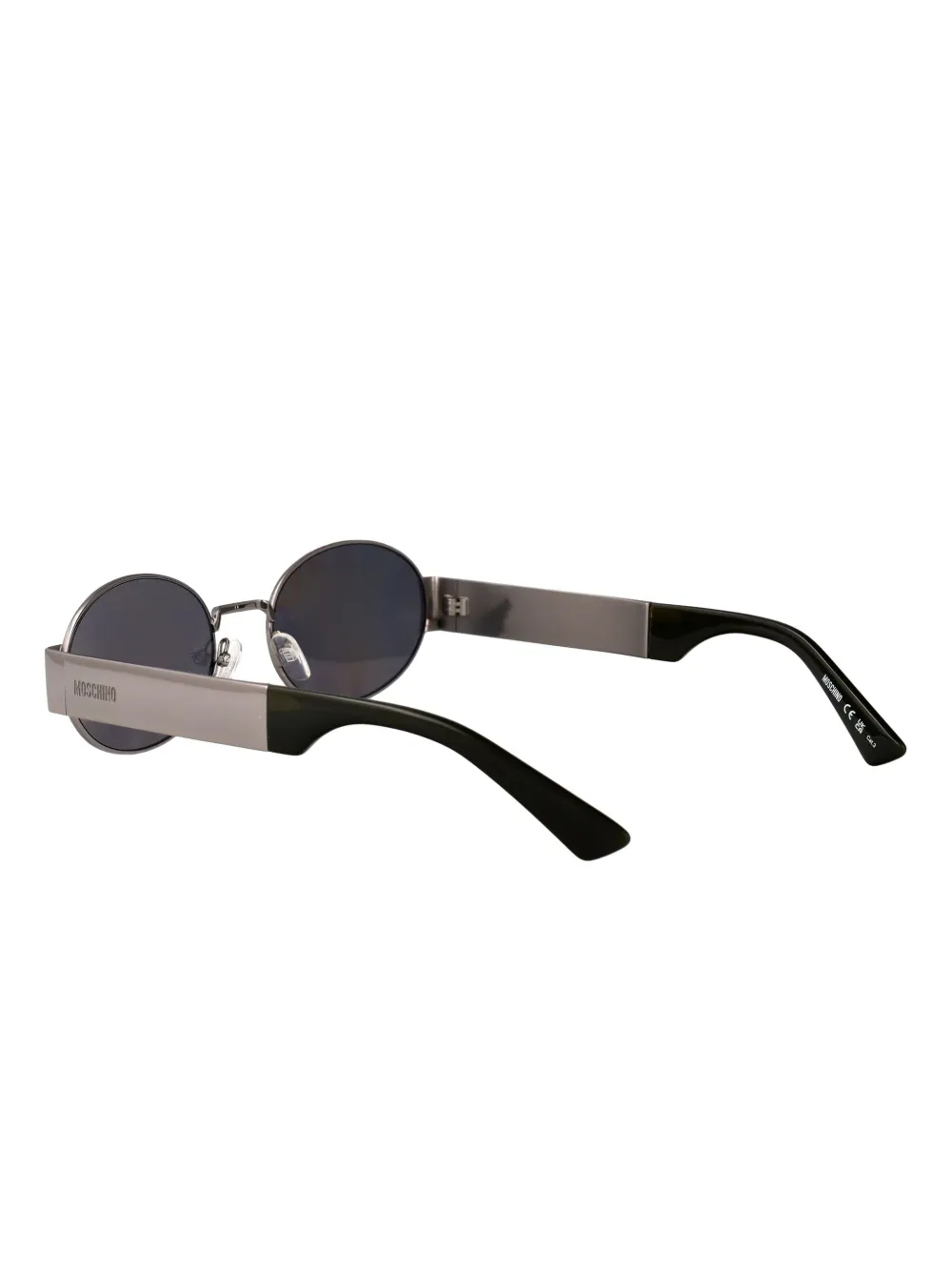 Moschino Zonnebril met ovalen montuur Zilver